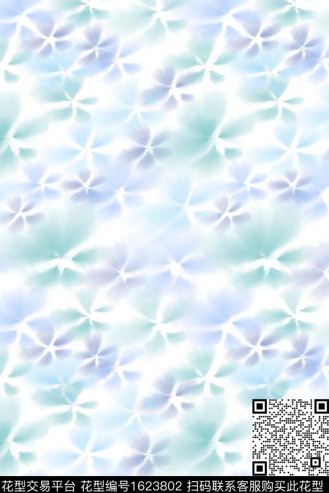 小清新花卉水彩数码印花花型下载（图片编号: 1623802） - 瓦栏（Walan）
