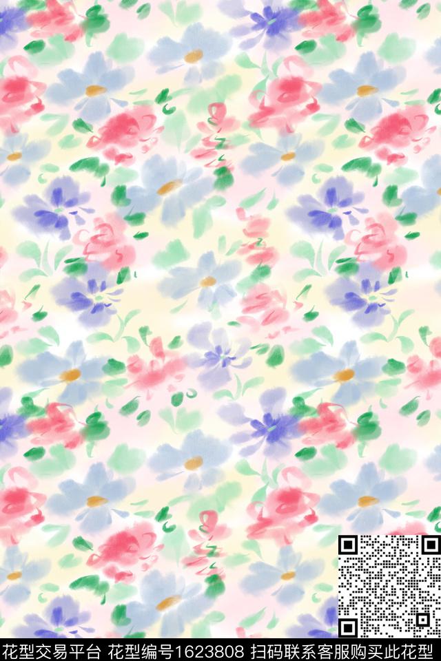 小清新花卉小碎花数码印花花型下载（图片编号: 1623808） - 瓦栏（Walan）