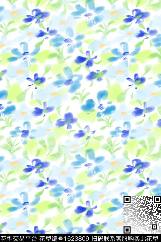 小清新花卉小碎花数码印花花型下载（图片编号: 1623809） - 瓦栏（Walan）