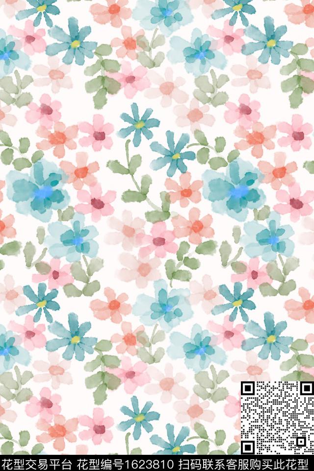 小清新花卉小碎花数码印花花型下载（图片编号: 1623810） - 瓦栏（Walan）
