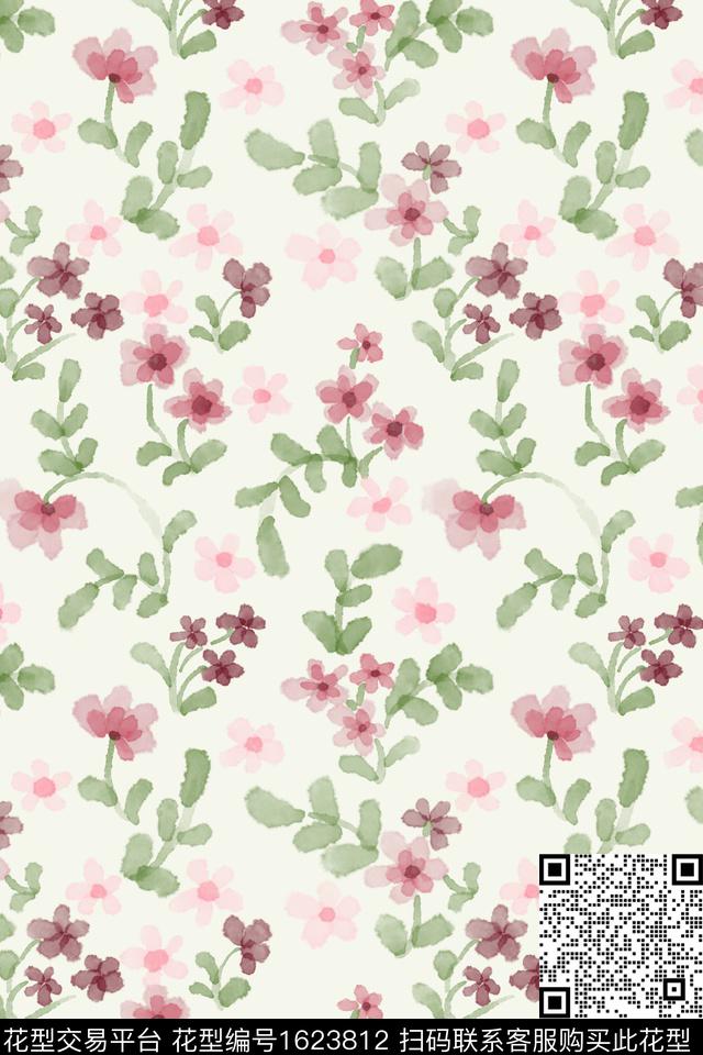 小清新花卉小碎花数码印花花型下载（图片编号: 1623812） - 瓦栏（Walan）