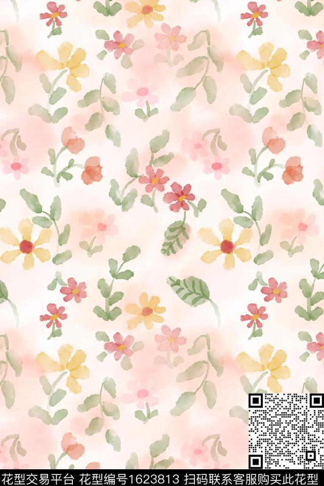 小清新花卉小碎花数码印花花型下载（图片编号: 1623813） - 瓦栏（Walan）