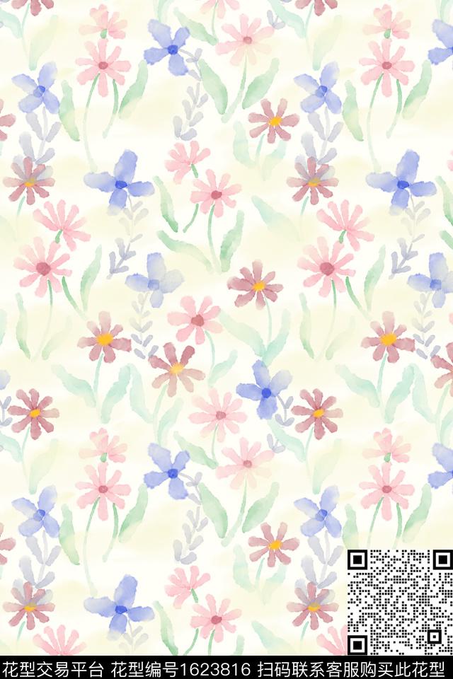 小清新花卉小碎花数码印花花型下载（图片编号: 1623816） - 瓦栏（Walan）