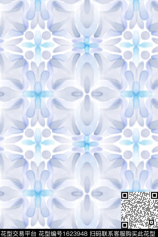 简约水彩混合拼接数码印花花型下载（图片编号: 1623948） - 瓦栏（Walan）