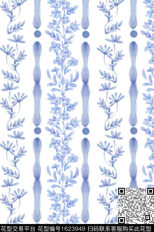 小清新花卉水彩数码印花花型下载（图片编号: 1623949） - 瓦栏（Walan）