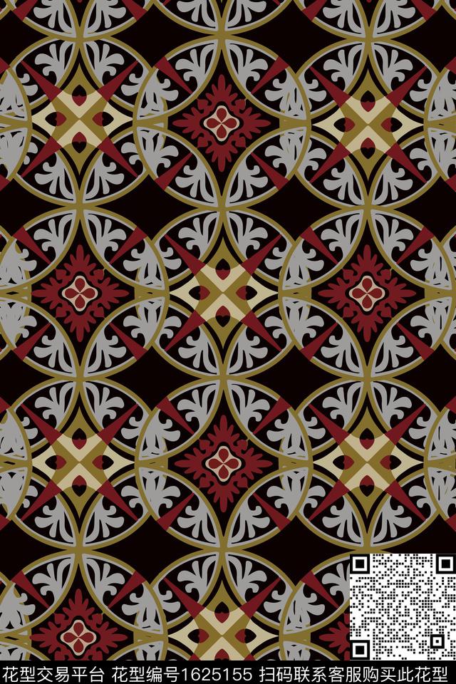古典花纹民族风复古数码印花花型下载（图片编号: 1625155） - 瓦栏（Walan）