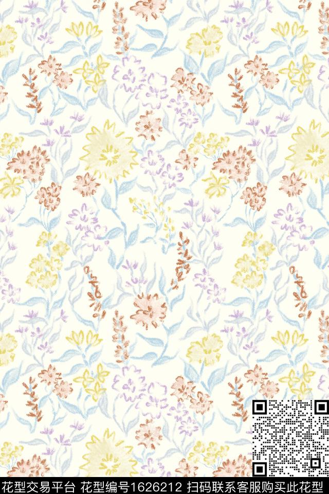 小清新花卉小碎花数码印花花型下载（图片编号: 1626212） - 瓦栏（Walan）