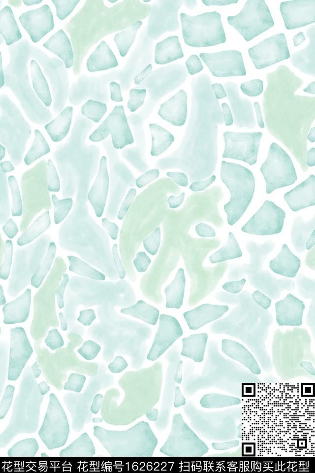 小清新水彩几何数码印花花型下载（图片编号: 1626227） - 瓦栏（Walan）