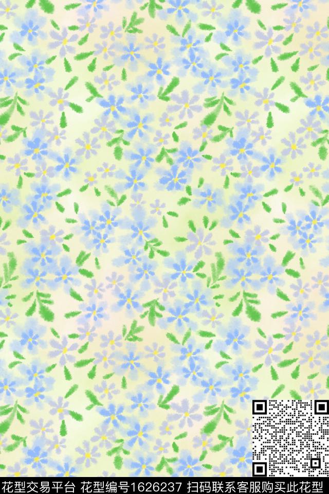 小清新花卉小碎花数码印花花型下载（图片编号: 1626237） - 瓦栏（Walan）