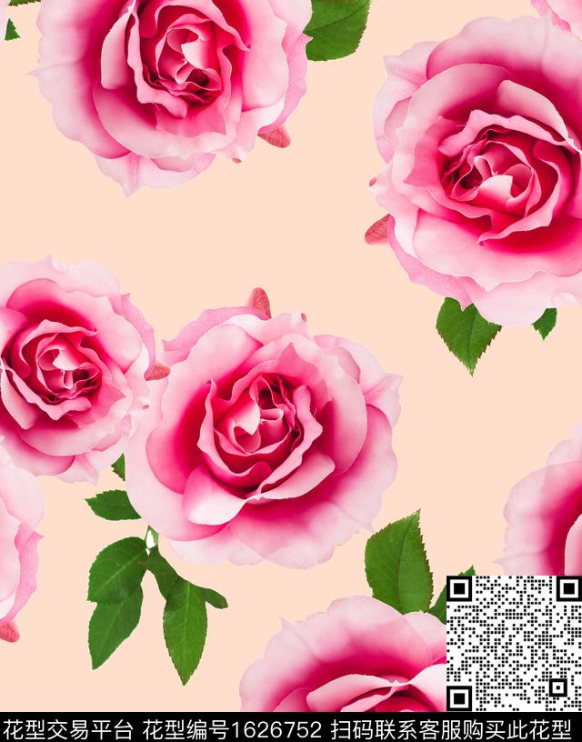 花卉大花水彩花卉数码印花花型下载（图片编号: 1626752） - 瓦栏（Walan）