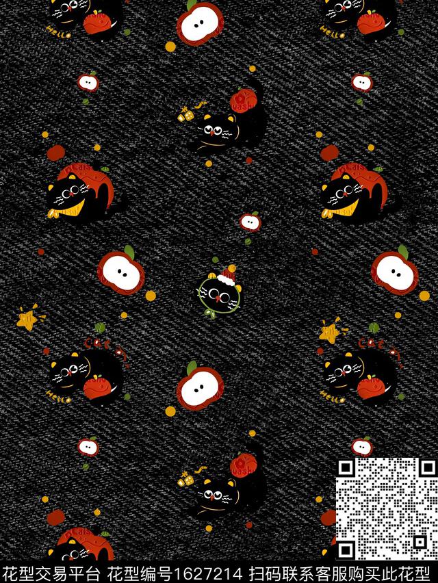 卡通卡通动物猫数码印花花型下载（图片编号: 1627214） - 瓦栏（Walan）