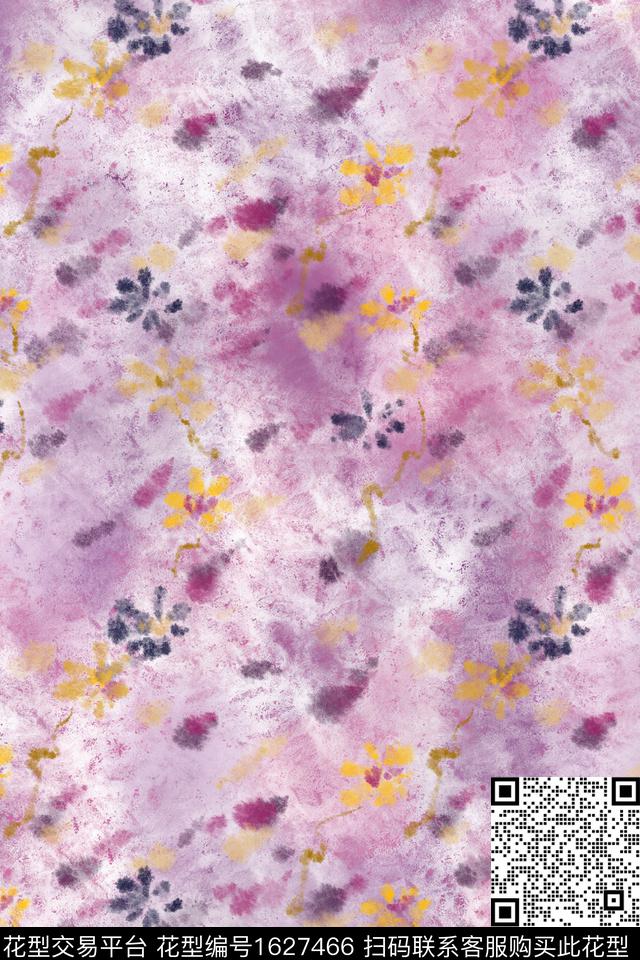 花卉小碎花水彩数码印花花型下载（图片编号: 1627466） - 瓦栏（Walan）