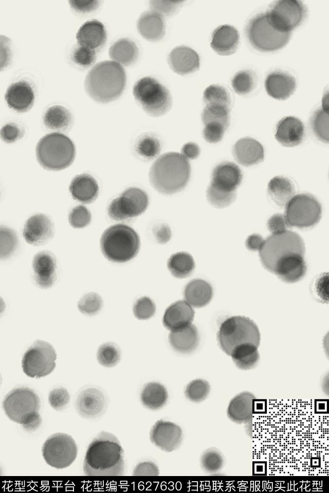 简约水彩波点数码印花花型下载（图片编号: 1627630） - 瓦栏（Walan）