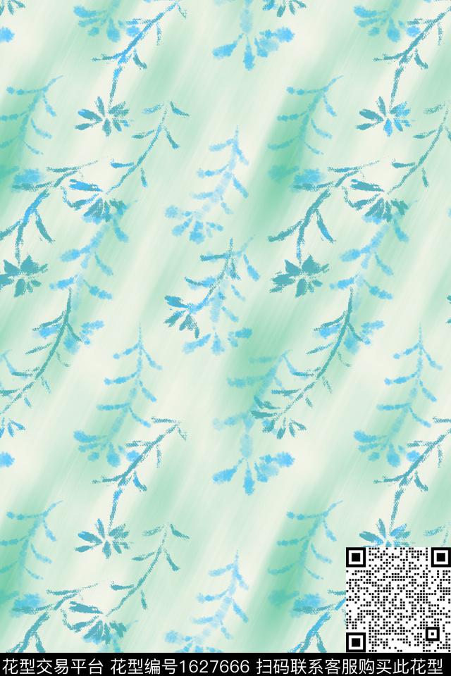 花卉小碎花笔触数码印花花型下载（图片编号: 1627666） - 瓦栏（Walan）