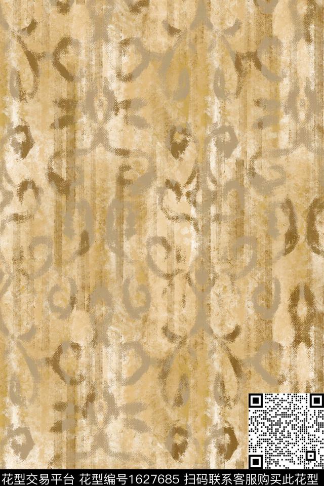 肌理笔触复古数码印花花型下载（图片编号: 1627685） - 瓦栏（Walan）