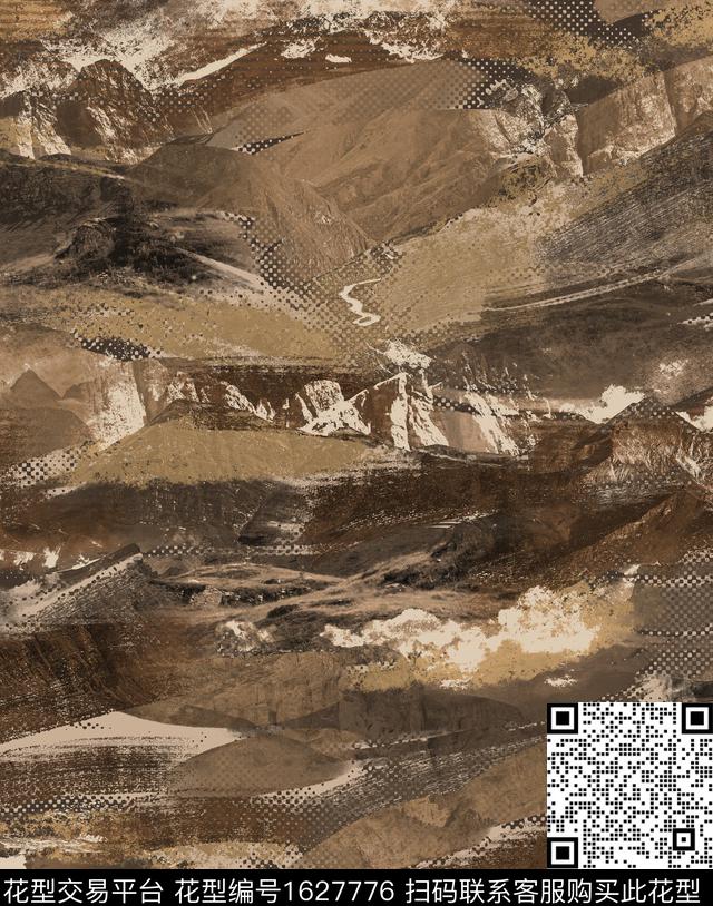 户外笔触男装数码印花花型下载（图片编号: 1627776） - 瓦栏（Walan）