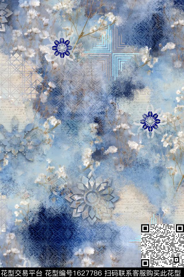 民族风花纹油画花型数码印花花型下载（图片编号: 1627786） - 瓦栏（Walan）