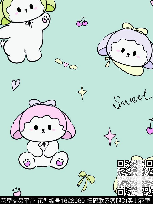 卡通动物小清新可爱传统印花花型下载（图片编号: 1628060） - 瓦栏（Walan）