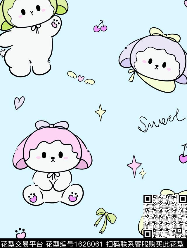 卡通动物小清新可爱传统印花花型下载（图片编号: 1628061） - 瓦栏（Walan）