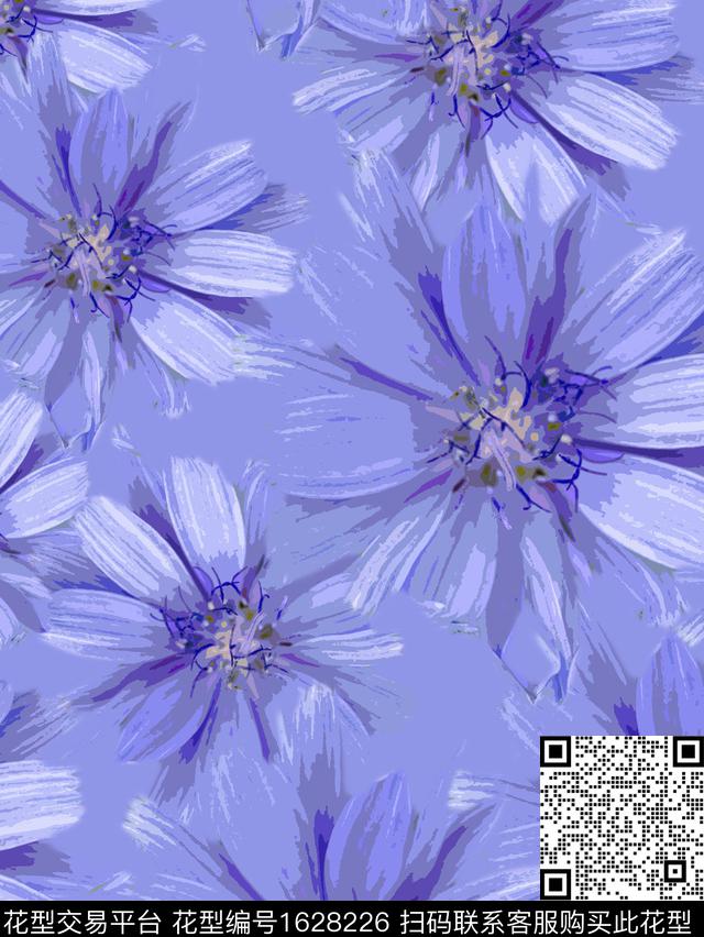 年轻女装小雏菊小碎花数码印花花型下载（图片编号: 1628226） - 瓦栏（Walan）