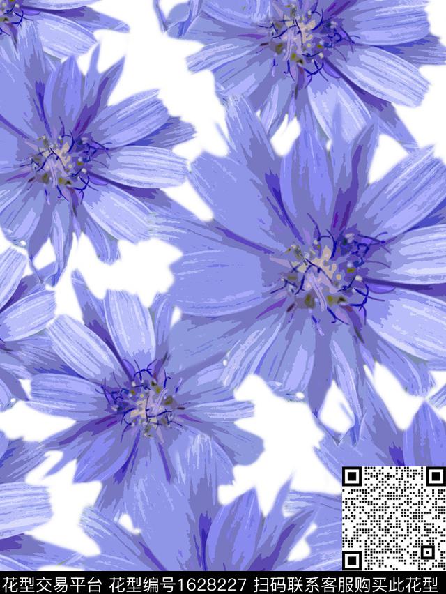 花卉大花菊花数码印花花型下载（图片编号: 1628227） - 瓦栏（Walan）