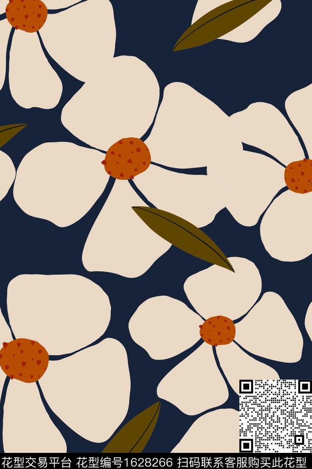 花卉大花平面花卉传统印花花型下载（图片编号: 1628266） - 瓦栏（Walan）