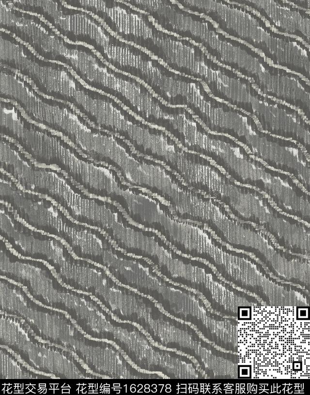 肌理手绘波浪纹数码印花花型下载（图片编号: 1628378） - 瓦栏（Walan）