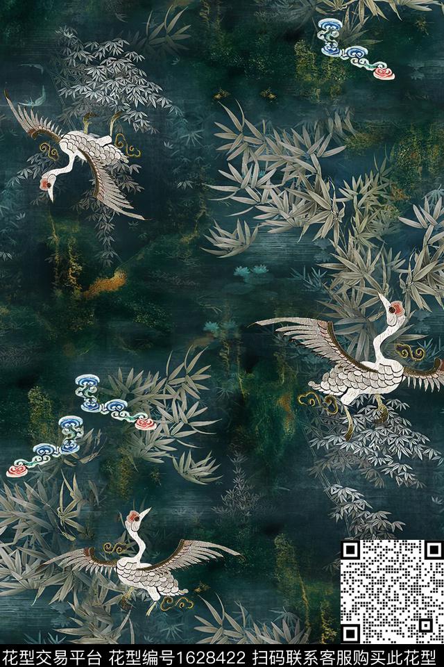 中国风真丝香云纱数码印花花型下载（图片编号: 1628422） - 瓦栏（Walan）