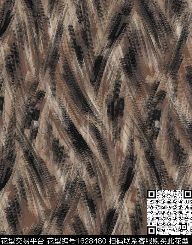 肌理笔触抽象数码印花花型下载（图片编号: 1628480） - 瓦栏（Walan）