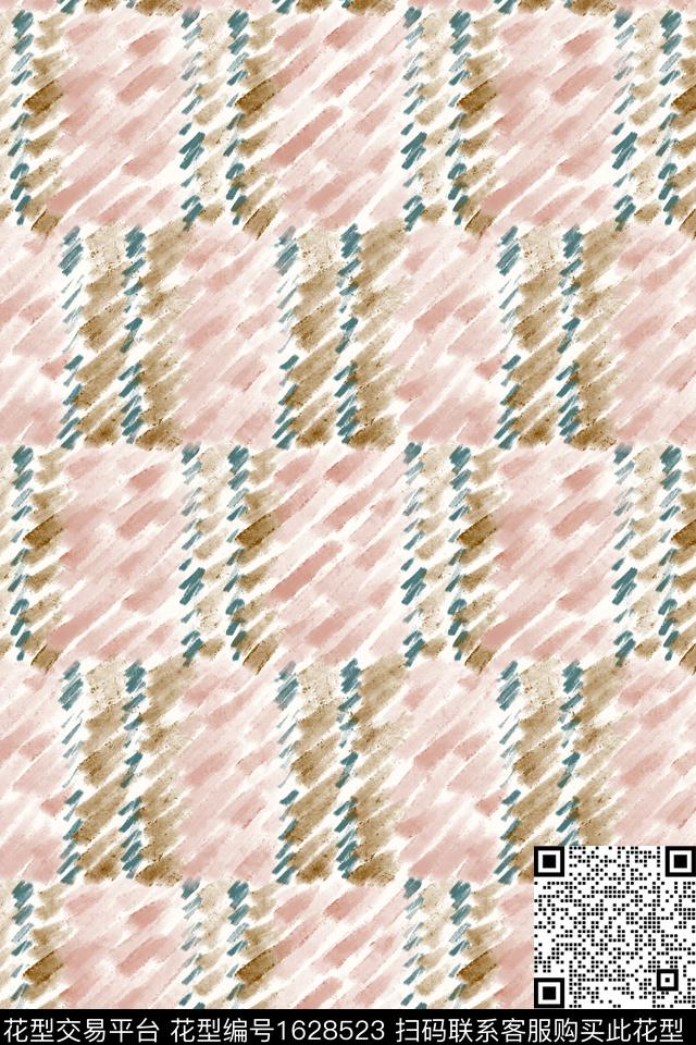 小清新肌理笔触数码印花花型下载（图片编号: 1628523） - 瓦栏（Walan）