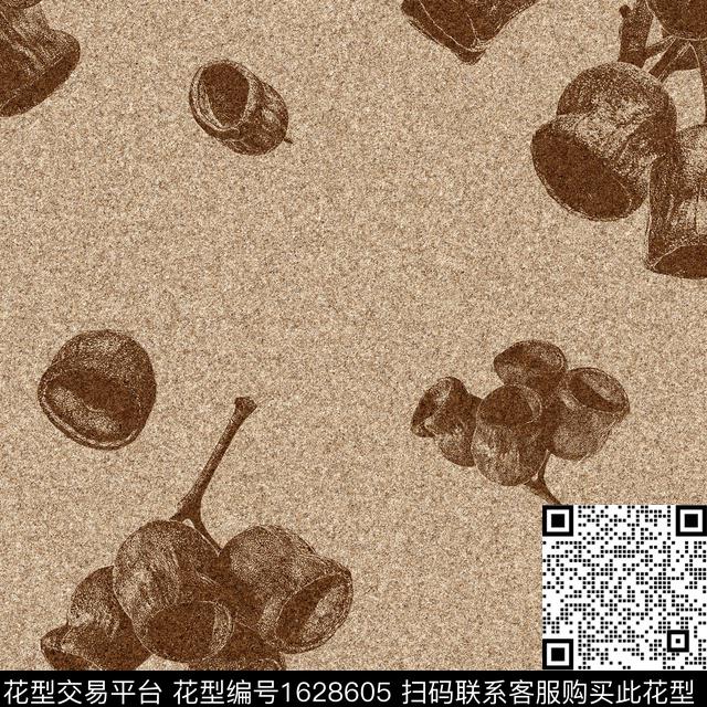 植物花卉坚果数码印花花型下载（图片编号: 1628605） - 瓦栏（Walan）
