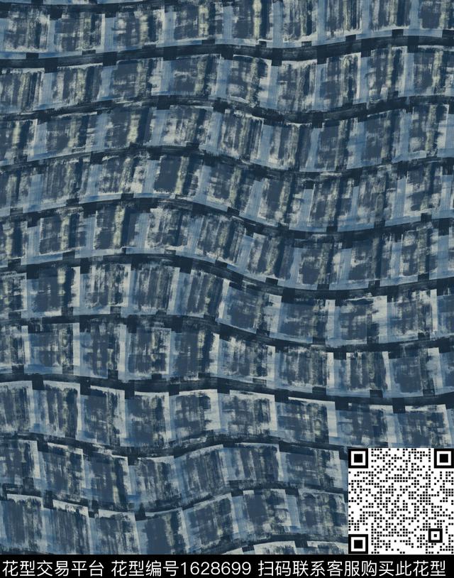 手绘格子几何数码印花花型下载（图片编号: 1628699） - 瓦栏（Walan）