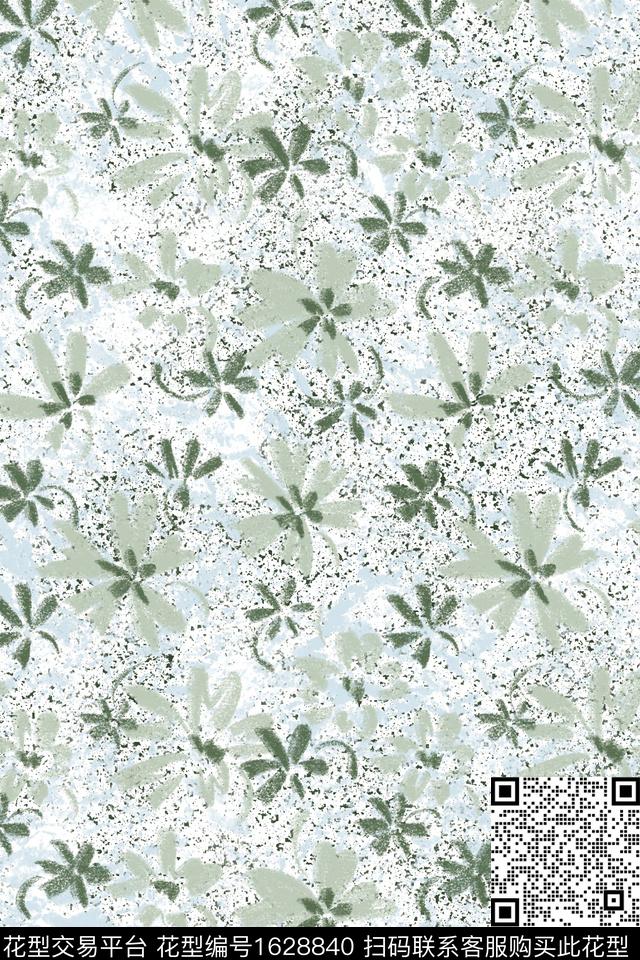 侘寂花卉小碎花数码印花花型下载（图片编号: 1628840） - 瓦栏（Walan）