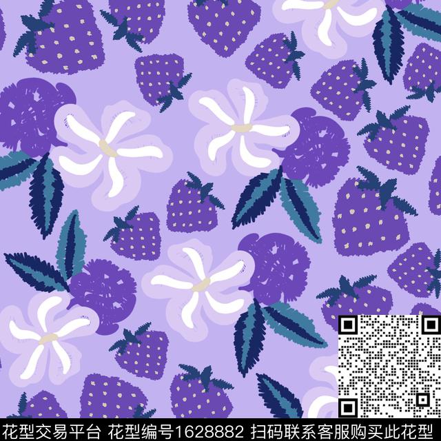 草莓花卉家居服传统印花花型下载（图片编号: 1628882） - 瓦栏（Walan）