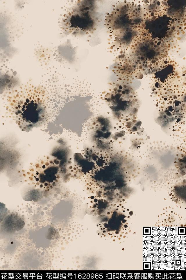 抽象墨迹水彩数码印花花型下载（图片编号: 1628965） - 瓦栏（Walan）