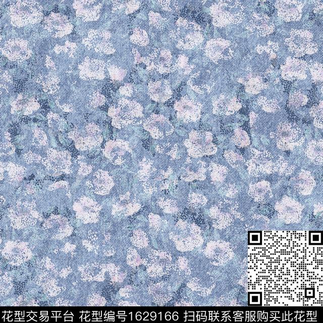 肌理小碎花抽象花卉数码印花花型下载（图片编号: 1629166） - 瓦栏（Walan）