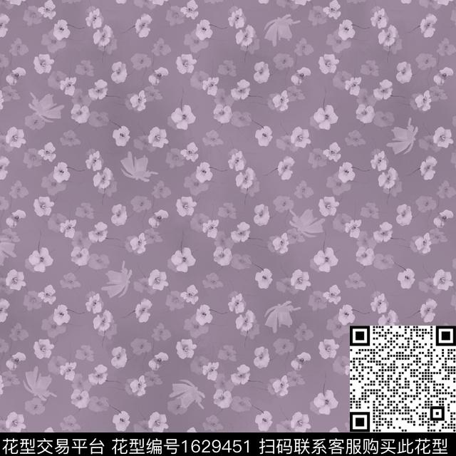 小碎花中老年花卉数码印花花型下载（图片编号: 1629451） - 瓦栏（Walan）