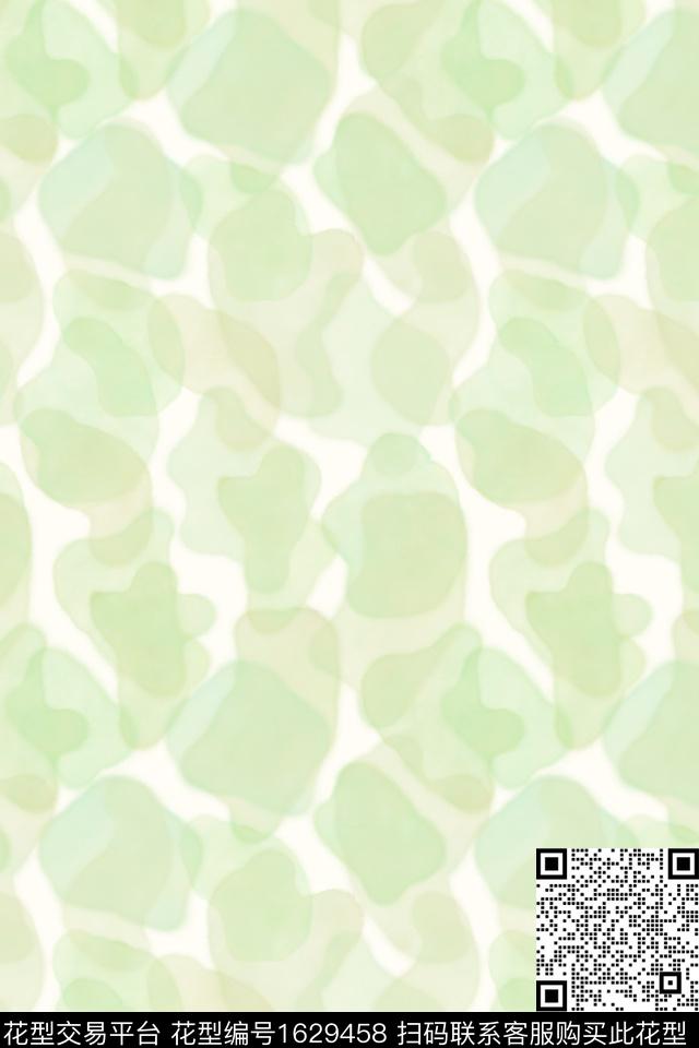 小清新简约水彩数码印花花型下载（图片编号: 1629458） - 瓦栏（Walan）
