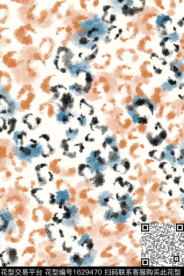 水彩渐变笔触数码印花花型下载（图片编号: 1629470） - 瓦栏（Walan）