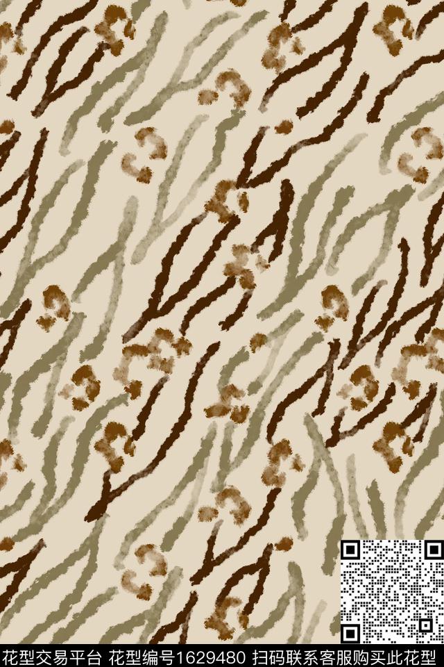 肌理简约笔触数码印花花型下载（图片编号: 1629480） - 瓦栏（Walan）
