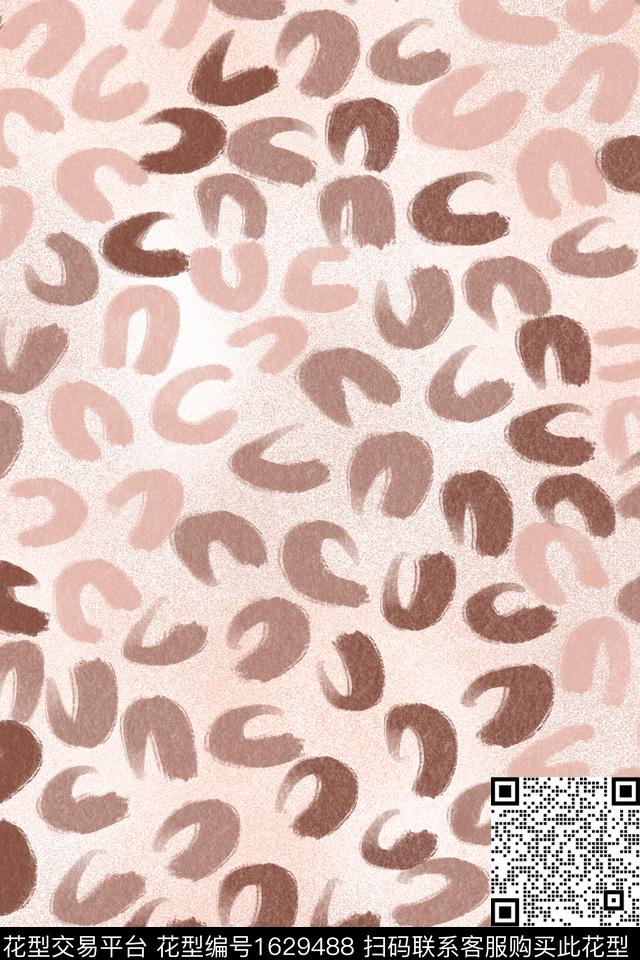 简约水彩笔触数码印花花型下载（图片编号: 1629488） - 瓦栏（Walan）