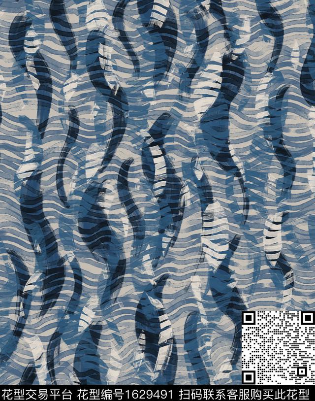 动物纹肌理笔触传统印花花型下载（图片编号: 1629491） - 瓦栏（Walan）
