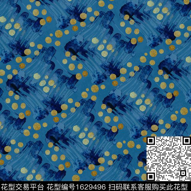 波点抽象水彩数码印花花型下载（图片编号: 1629496） - 瓦栏（Walan）