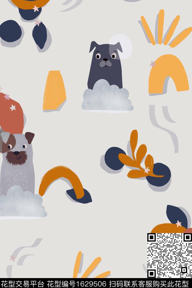狗童装卡通数码印花花型下载（图片编号: 1629506） - 瓦栏（Walan）