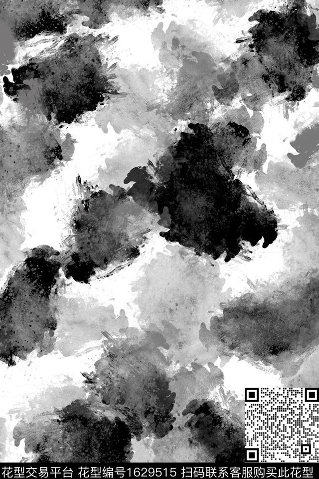 肌理简约笔触数码印花花型下载（图片编号: 1629515） - 瓦栏（Walan）