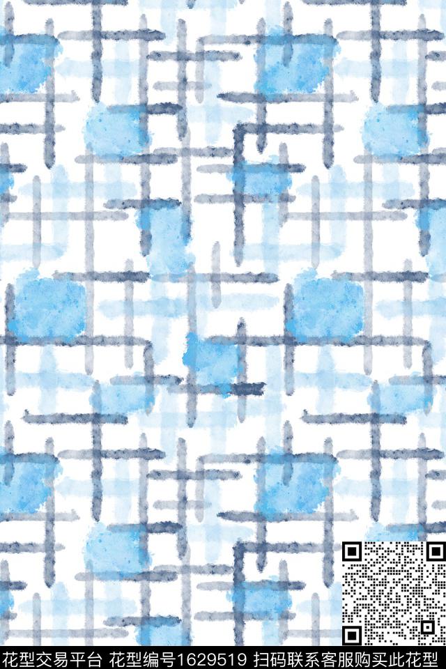 肌理简约水彩数码印花花型下载（图片编号: 1629519） - 瓦栏（Walan）