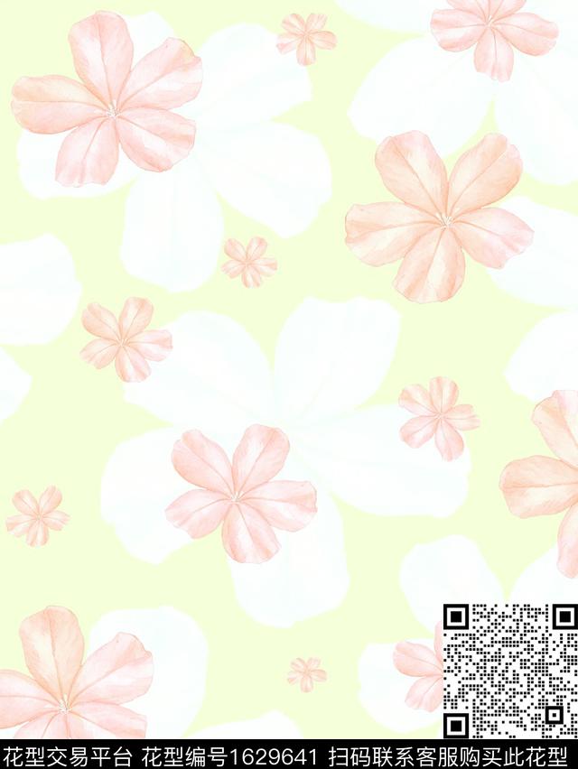 年轻女装植物大花数码印花花型下载（图片编号: 1629641） - 瓦栏（Walan）