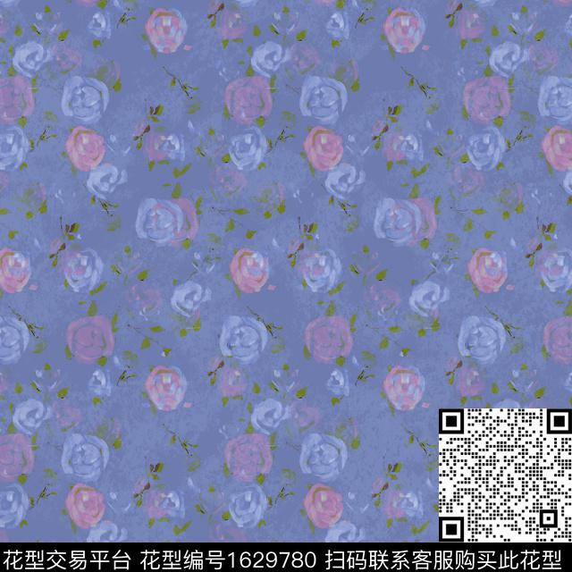 花卉抽象花卉小碎花数码印花花型下载（图片编号: 1629780） - 瓦栏（Walan）
