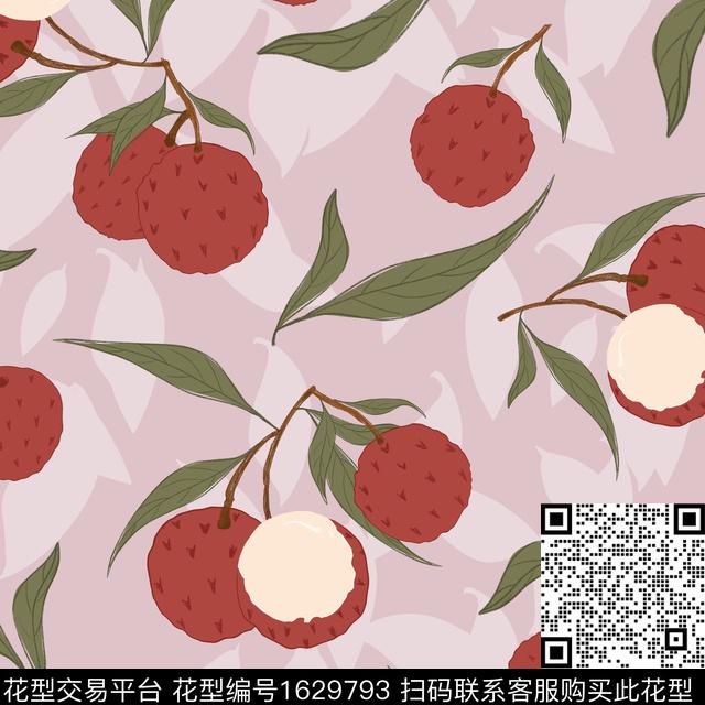 年轻女装植物剪影数码印花花型下载（图片编号: 1629793） - 瓦栏（Walan）