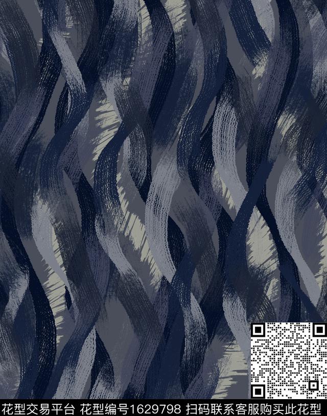 连衣裙大牌风笔触传统印花花型下载（图片编号: 1629798） - 瓦栏（Walan）